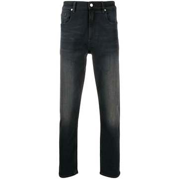 high-waisted straight leg jeans