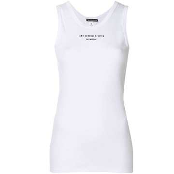 logo print cotton tank top