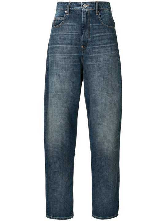 high-waisted tapered jeans展示图