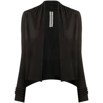 ribbed open-front cardigan