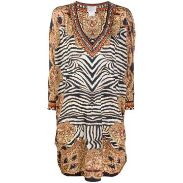 zebra-print loose dress