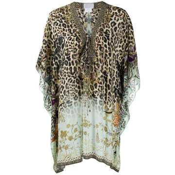 leopard-print kaftan dress
