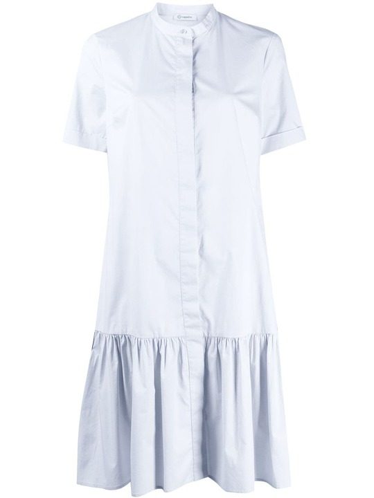 short-sleeved gathered shirt dress展示图