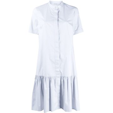 short-sleeved gathered shirt dress