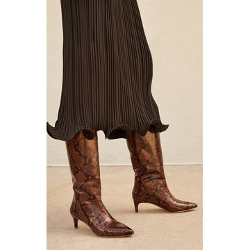 Gloria Embossed Knee High Boots