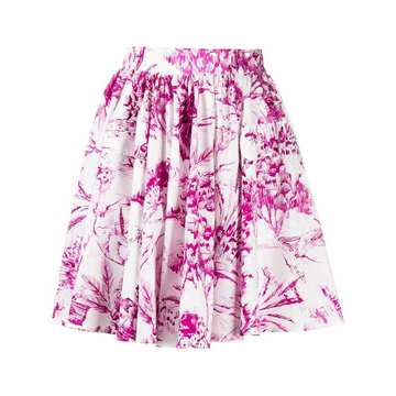 abstract-print flared skirt