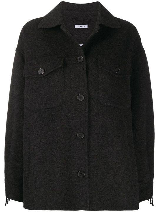 fringed felt single-breasted coat展示图