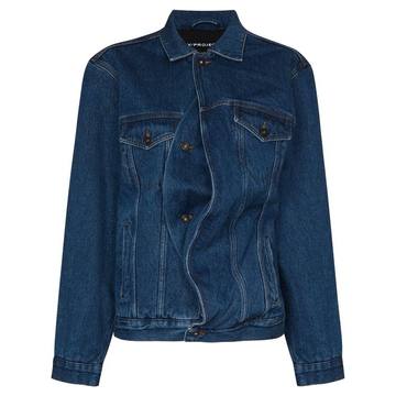 oversized asymmetric denim jacket