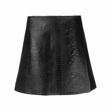 snakeskin embossed mini skirt