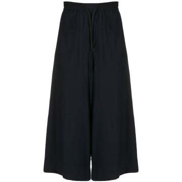 high-rise cropped wide-leg trousers