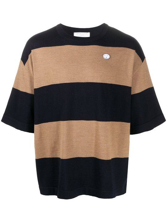 striped short sleeved loose T-shirt展示图