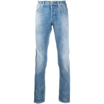 high-waisted straight leg jeans