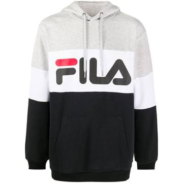 colour-block logo hoodie