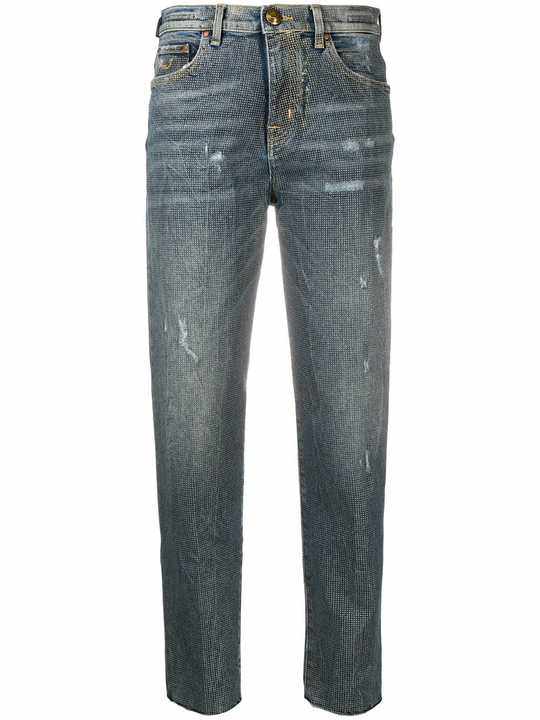 distressed straight-leg jeans展示图