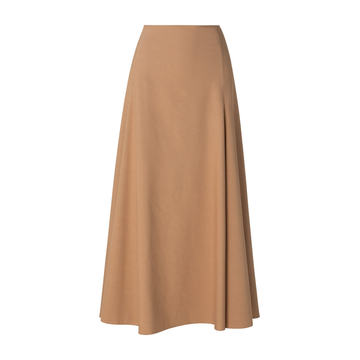 Flared Gabardine A-Line Midi Skirt