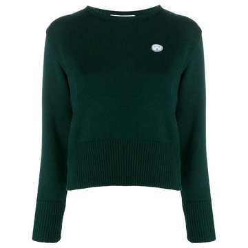 logo patch round neck jumper