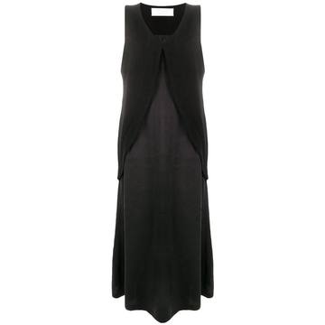 contrast panel silk dress