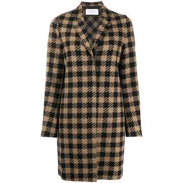 single-breasted check coat