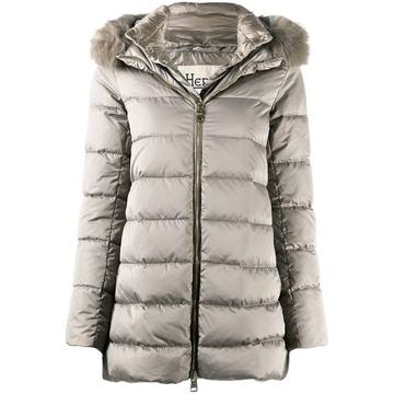 fur-hood padded coat