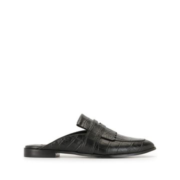 slip-on croc effect loafers