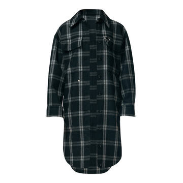 Chester Plaid Oversized Wool-Blend Shirt Coat