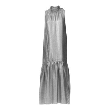 Metallic Lame Drop-Waist Dress
