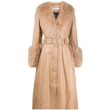 Foxy curly shearling trench coat