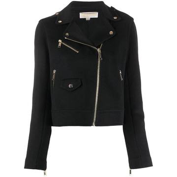 zipped biker jacket