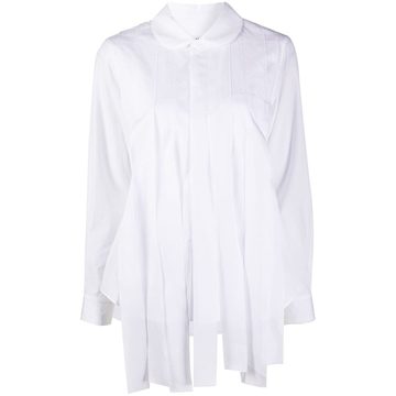 long-sleeved pintuck detail shirt