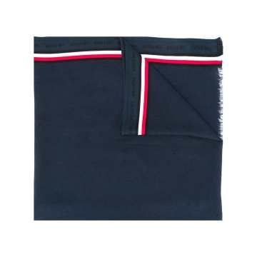logo stripe embroidered scarf
