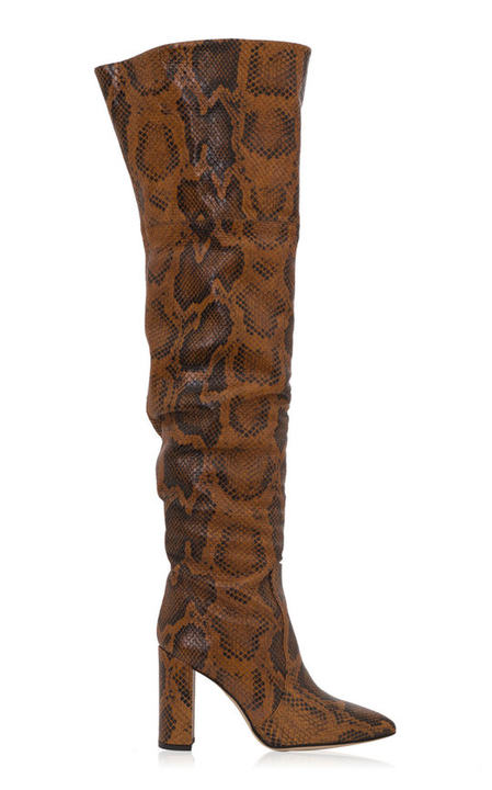 Python-Print Leather Over-The-Knee Boots展示图