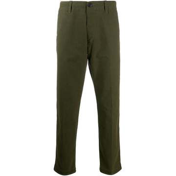 straight-leg cotton trousers