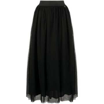high-waists tulle maxi skirt