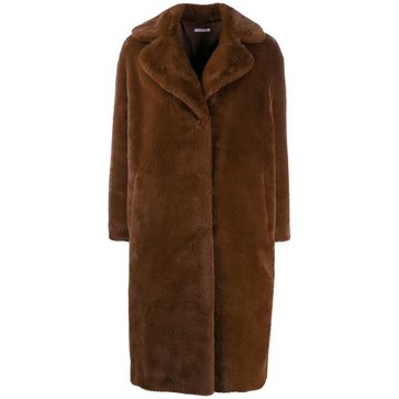 faux-fur double breasted coat