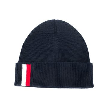 logo embroidered beanie hat
