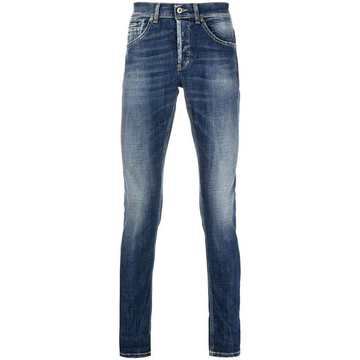 slim stonewashed jeans