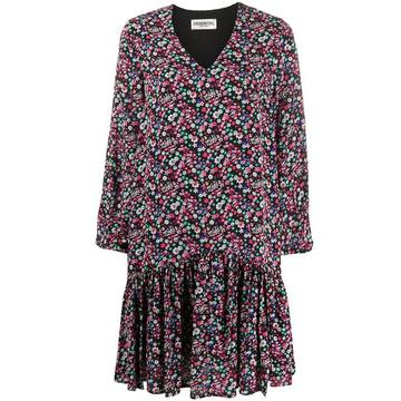 floral ruffled hem dress