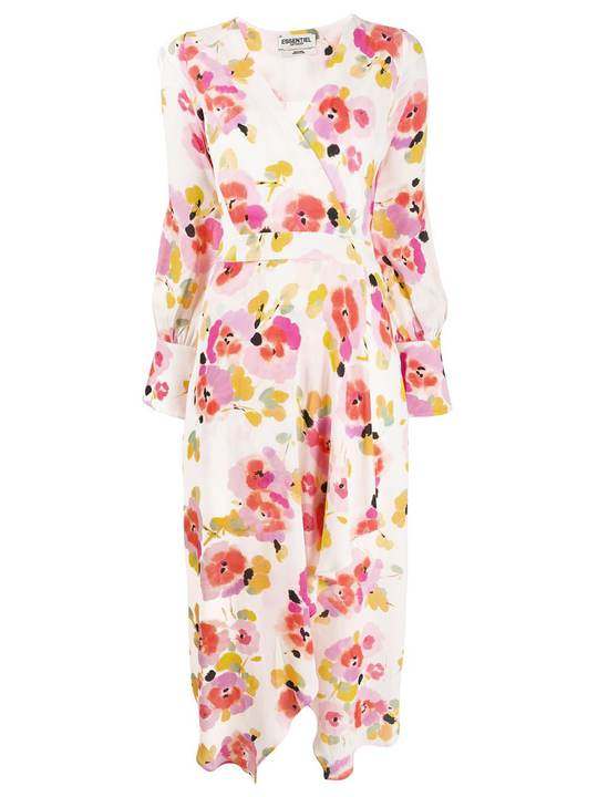 Valoumi floral wrap dress展示图