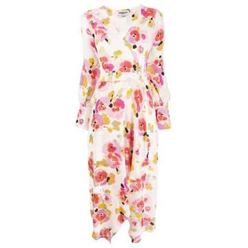 Valoumi floral wrap dress