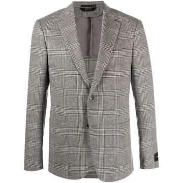 checked single-breasted blazer