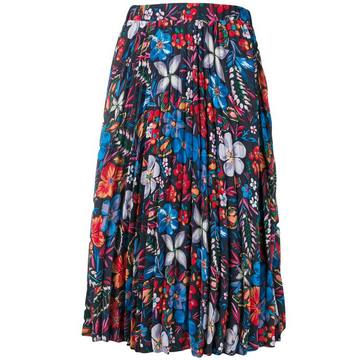 pleated floral print skirt