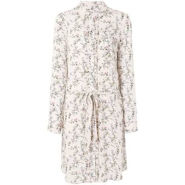 floral belted shirt dress