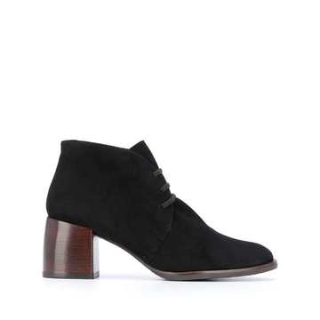 block heel lace-up boots