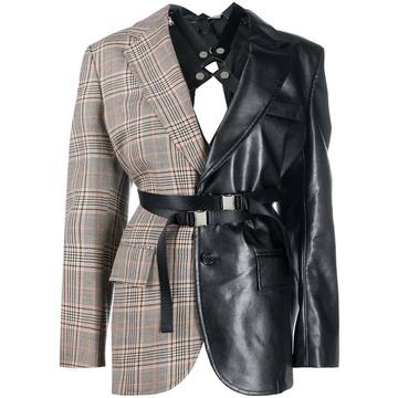 panelled single-breasted blazer