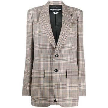 checked single-breasted blazer