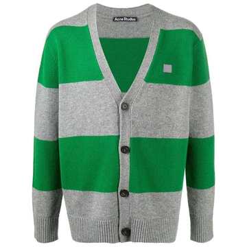 block-stripe cardigan