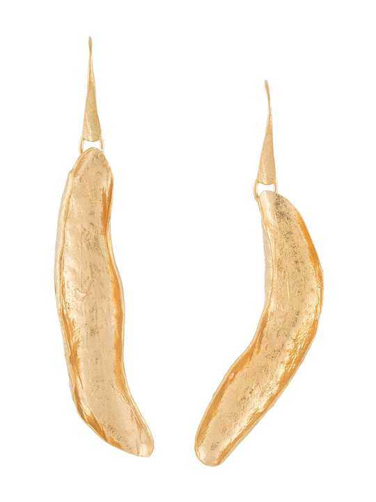 leaf-shaped pendant earrings展示图