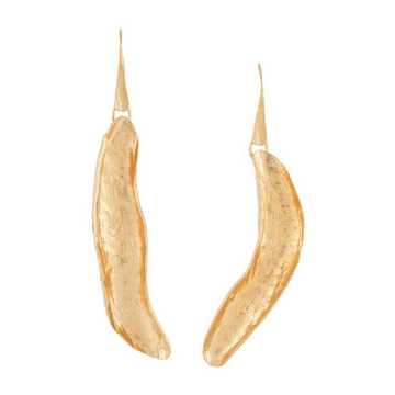 leaf-shaped pendant earrings