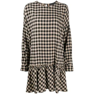 checkered-print flared dress