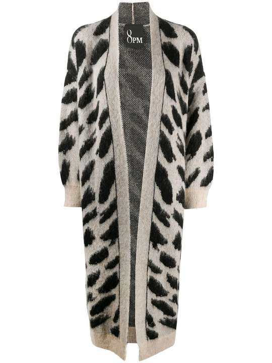 animal-print long cardi-coat展示图